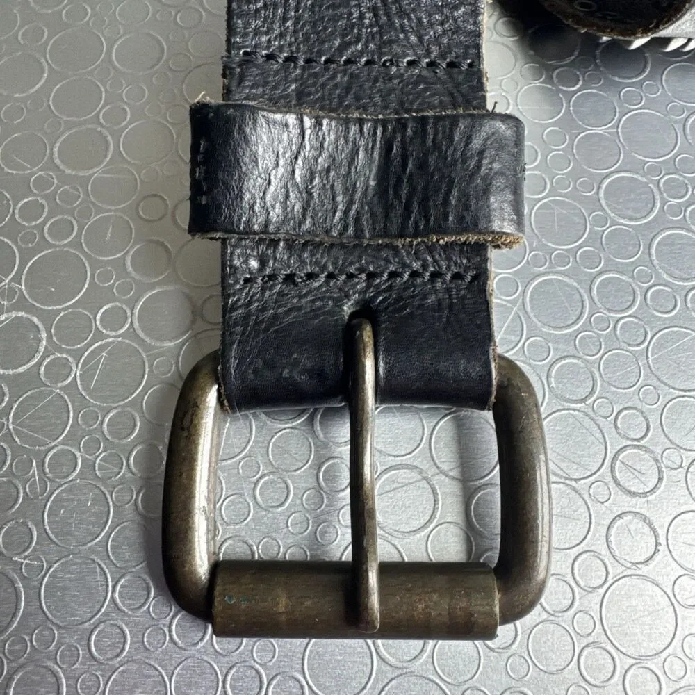 VTG Rare Diesel For Successful Living Studded Leather Belt Italy - Size 95 38